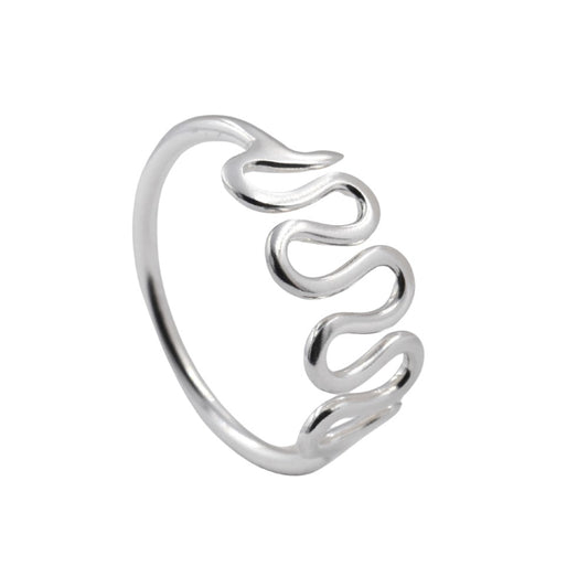 925 Sterling Silver Squiggle Design Ring