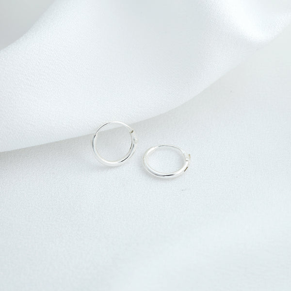 925 Sterling Silver 1.2mm Classic Hoop Earrings