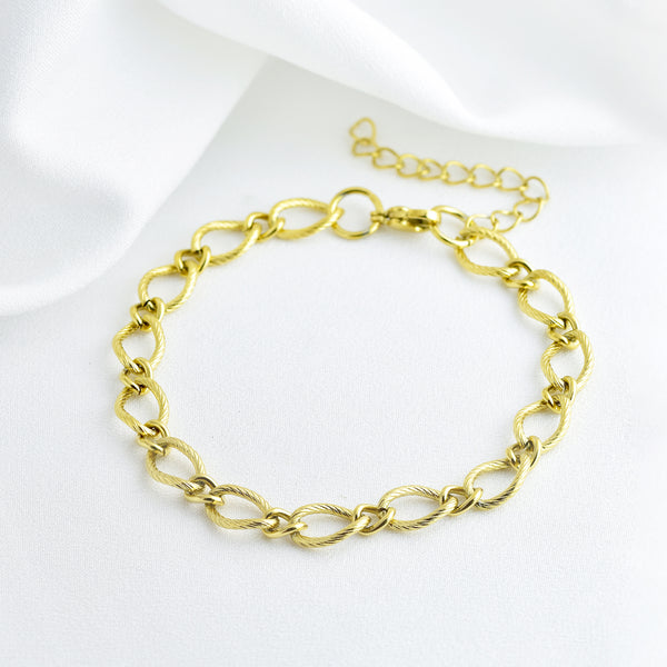 Stainless Steel Rope Textured  Twisted Link Chain Bracelet