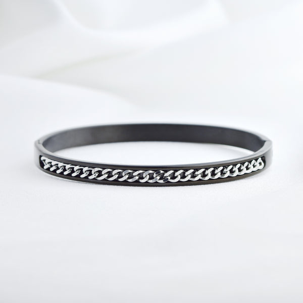 Stainless Steel Chain Inlay Bangle