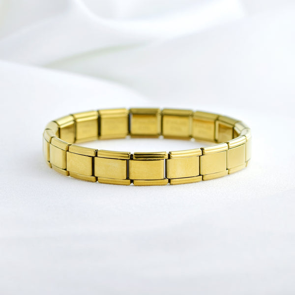 Stainless Steel Gold-Tone Link Bracelet