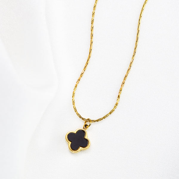 Waterproof Stainless Steel Enamel Clover Necklace