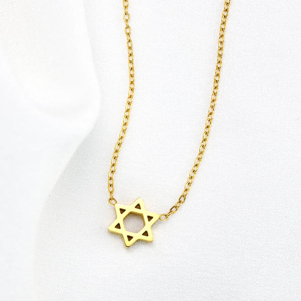 Waterproof Stainless Steel Star of David Necklace