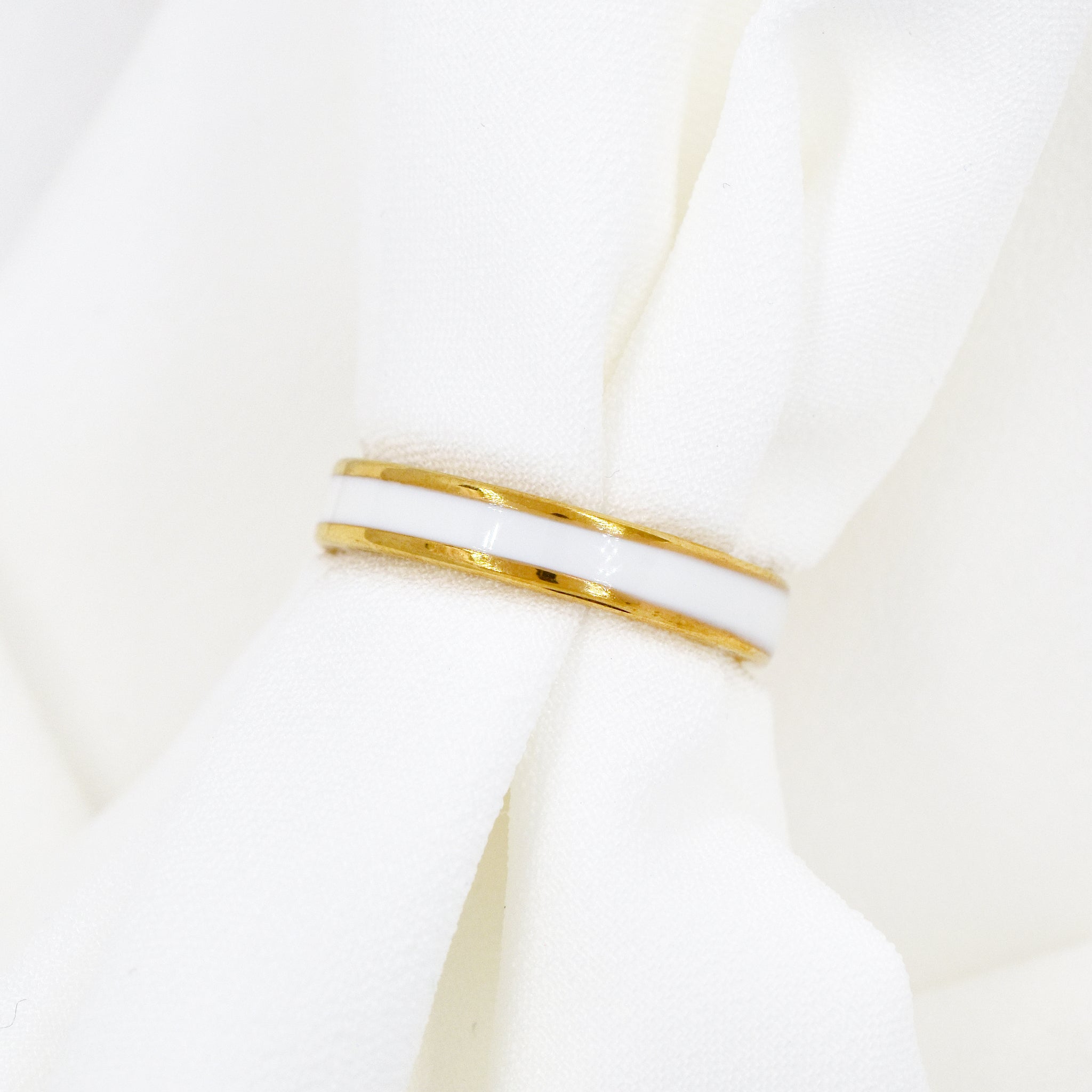 Stainless Steel Enamel Inlay Band Ring – TrendStudio