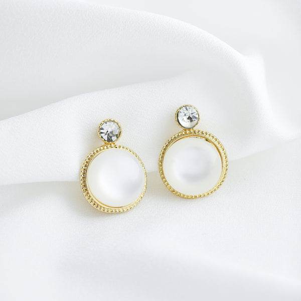 Gold with Crystal Accents Clip-on Earrings